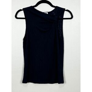 LNA Clothing Womens Black Asymmetrical Twist Knot Sleeveless Tank Top‎ Medium